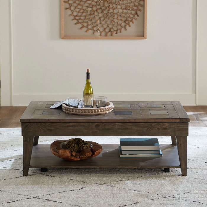 Arrowcreek - Lift Top Cocktail Table - Weathered Stone – Cocktail Tables by Liberty Furniture at Furniture Wholesale Plus , Nashville furniture store