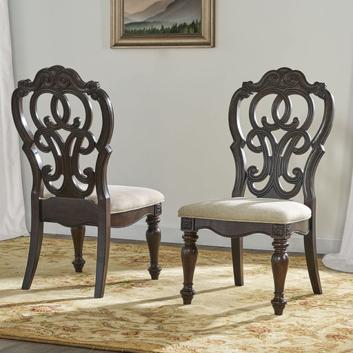 Royale - Side Chair (Set of 2) - Dark Brown – Chair Sets by Steve Silver Furniture at Furniture Wholesale Plus , Nashville furniture store