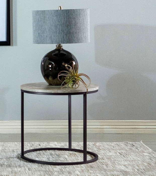 Lainey - Round Faux Marble Side End Table – End Tables by CoasterEveryday at Furniture Wholesale Plus , Nashville furniture store