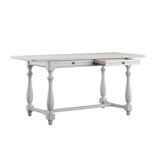 New Haven - 2 Drawer Gathering Height Table - Oyster Shell - Premium Dining Tables from Emerald Home - Just $719! Shop now at Furniture Wholesale Plus  We are the best furniture store in Nashville, Hendersonville, Goodlettsville, Madison, Antioch, Mount Juliet, Lebanon, Gallatin, Springfield, Murfreesboro, Franklin, Brentwood