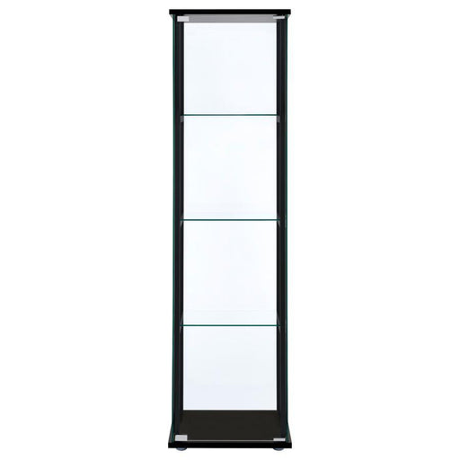 Cyclamen - 4-Shelf Clear Glass Curio Display Cabinet - Black - Premium Curio Cabinets from CoasterEveryday - Just $249! Shop now at Furniture Wholesale Plus  We are the best furniture store in Nashville, Hendersonville, Goodlettsville, Madison, Antioch, Mount Juliet, Lebanon, Gallatin, Springfield, Murfreesboro, Franklin, Brentwood