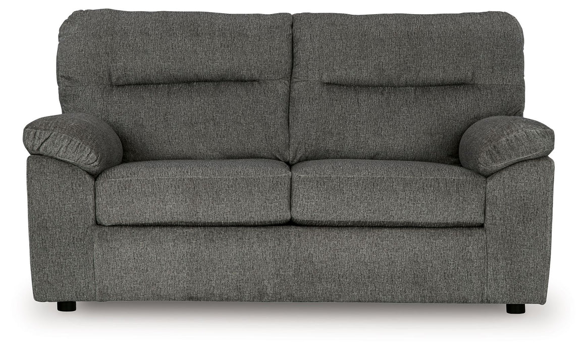 Bindura - Loveseat - Mineral – Stationary Loveseats by Signature Design by Ashley® at Furniture Wholesale Plus , Nashville furniture store