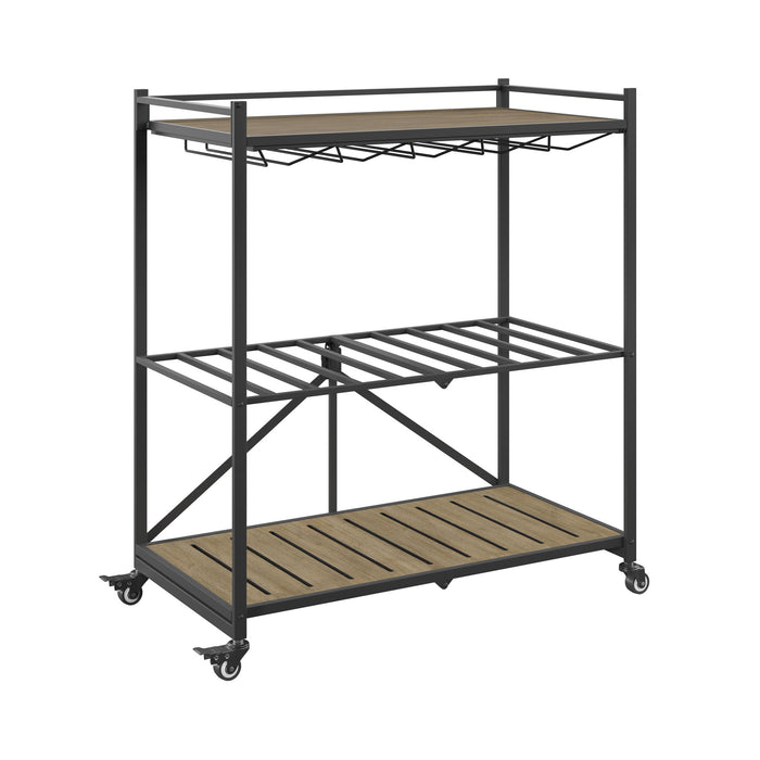Martin - Folding Bar Cart - Taupe - Premium Bar Carts from Emerald Home - Just $199! Shop now at Furniture Wholesale Plus  We are the best furniture store in Nashville, Hendersonville, Goodlettsville, Madison, Antioch, Mount Juliet, Lebanon, Gallatin, Springfield, Murfreesboro, Franklin, Brentwood