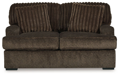 Aylesworth - Chocolate - Loveseat - Premium Stationary Loveseats from Benchcraft® - Just $718! Shop now at Furniture Wholesale Plus  We are the best furniture store in Nashville, Hendersonville, Goodlettsville, Madison, Antioch, Mount Juliet, Lebanon, Gallatin, Springfield, Murfreesboro, Franklin, Brentwood