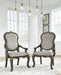 Maylee - Dining Upholstered Arm Chair (Set of 2) - Dark Brown – Chair Sets by Signature Design by Ashley® at Furniture Wholesale Plus , Nashville furniture store