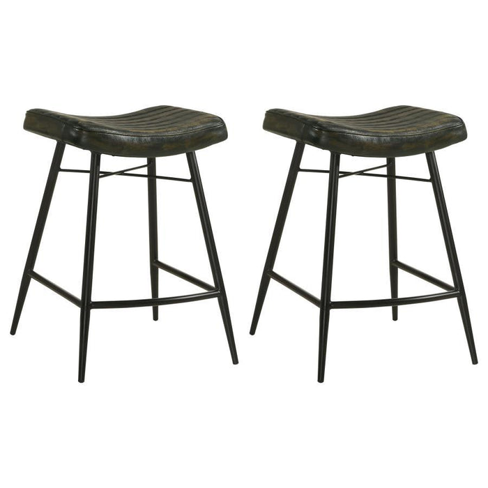 Bayu - Leather Upholstered Counter Stool (Set of 2) - Premium Stool Sets from Coaster Fine Furniture - Just $399! Shop now at Furniture Wholesale Plus  We are the best furniture store in Nashville, Hendersonville, Goodlettsville, Madison, Antioch, Mount Juliet, Lebanon, Gallatin, Springfield, Murfreesboro, Franklin, Brentwood