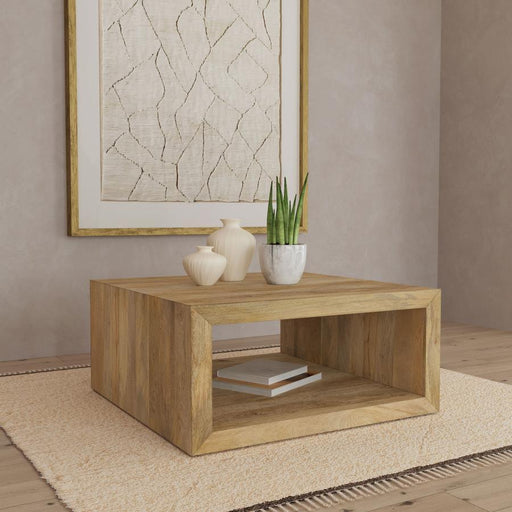 Benton - Square Solid Mango Wood Coffee Table - Natural – Coffee Tables by Coaster Fine Furniture at Furniture Wholesale Plus , Nashville furniture store
