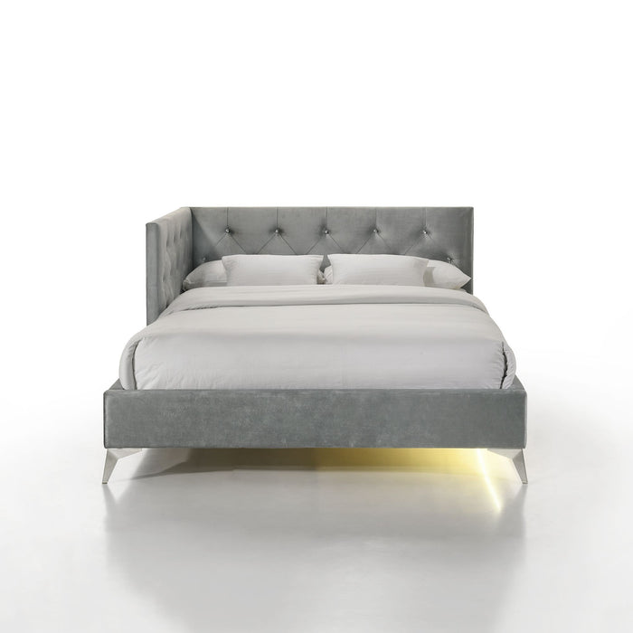 Amberley - Full Upholstered Corner Bed With LED And USB – Upholstered Beds by Elements International at Furniture Wholesale Plus , Nashville furniture store