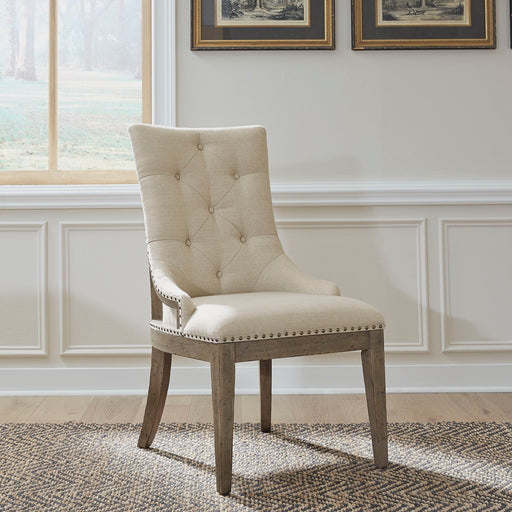 Americana Farmhouse - Upholstered Shelter Side Chair – Side Chairs by Liberty Furniture at Furniture Wholesale Plus , Nashville furniture store