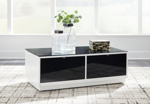 Gardoni - Rectangular Cocktail Table - White / Black – Cocktail Tables by Signature Design by Ashley® at Furniture Wholesale Plus , Nashville furniture store