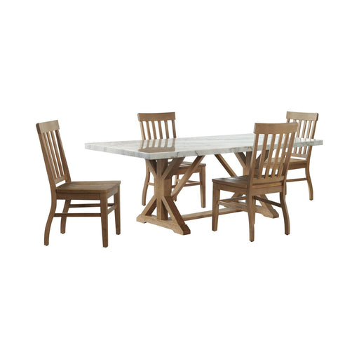 Lakeview - 5 Piece Rectangular Dining Set (Table & Four Chairs) - White – 5 Piece Dining Room Sets by Elements International at Furniture Wholesale Plus , Nashville furniture store
