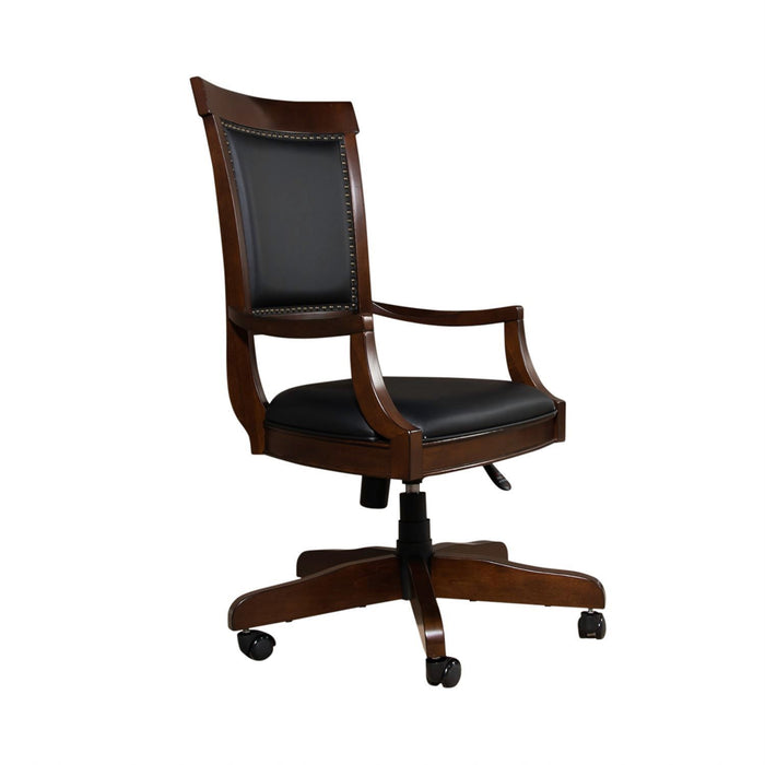 Brayton Manor - Jr Executive Desk Chair - Cognac – Swivel Chairs by Liberty Furniture at Furniture Wholesale Plus , Nashville furniture store