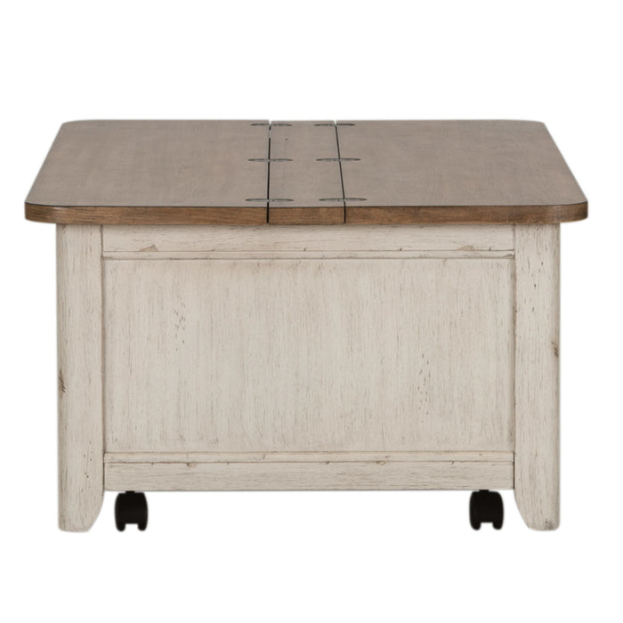 Farmhouse Reimagined - Storage Trunk - Antique White / Chestnut Tops – Storage Trunks by Liberty Furniture at Furniture Wholesale Plus , Nashville furniture store