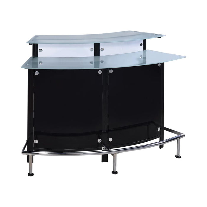 Keystone Glass Top Bar Unit Black - Premium Bar from Coaster Z2 Standard - Just $518! Shop now at Furniture Wholesale Plus  We are the best furniture store in Nashville, Hendersonville, Goodlettsville, Madison, Antioch, Mount Juliet, Lebanon, Gallatin, Springfield, Murfreesboro, Franklin, Brentwood