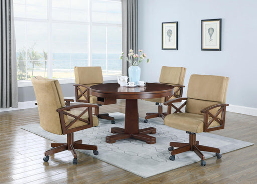 Marietta 5-piece Game Table Set Tobacco and Tan - Premium Gaming Table Set from Coaster Z2 Standard - Just $2230! Shop now at Furniture Wholesale Plus  We are the best furniture store in Nashville, Hendersonville, Goodlettsville, Madison, Antioch, Mount Juliet, Lebanon, Gallatin, Springfield, Murfreesboro, Franklin, Brentwood