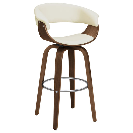 Zion Upholstered Swivel Bar Stool Walnut and Ecru - Premium Barstool from Coaster Z2 Standard - Just $202! Shop now at Furniture Wholesale Plus  We are the best furniture store in Nashville, Hendersonville, Goodlettsville, Madison, Antioch, Mount Juliet, Lebanon, Gallatin, Springfield, Murfreesboro, Franklin, Brentwood