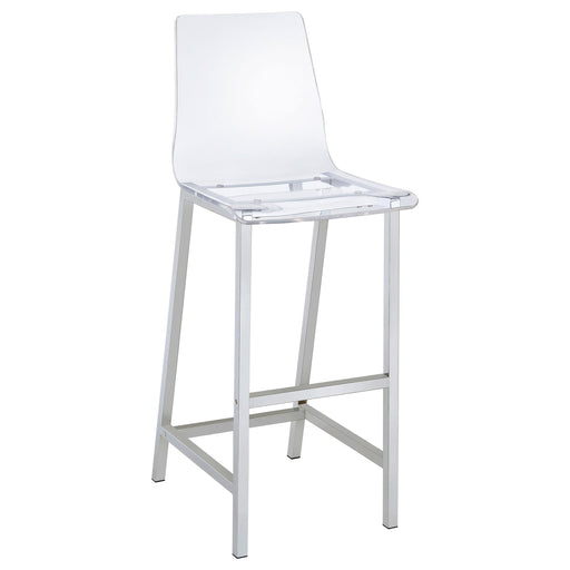 Juelia Bar Stools Chrome and Clear Acrylic (Set of 2) - Premium Barstool from Coaster Z2 Standard - Just $222! Shop now at Furniture Wholesale Plus  We are the best furniture store in Nashville, Hendersonville, Goodlettsville, Madison, Antioch, Mount Juliet, Lebanon, Gallatin, Springfield, Murfreesboro, Franklin, Brentwood