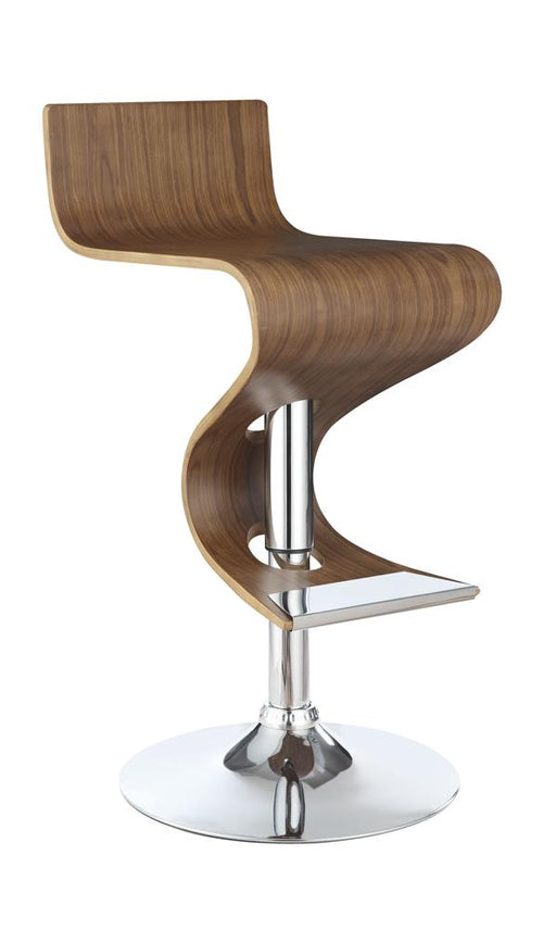 Covina Adjustable Bar Stool Walnut and Chrome - Premium Barstool from Coaster Z2 Standard - Just $198! Shop now at Furniture Wholesale Plus  We are the best furniture store in Nashville, Hendersonville, Goodlettsville, Madison, Antioch, Mount Juliet, Lebanon, Gallatin, Springfield, Murfreesboro, Franklin, Brentwood