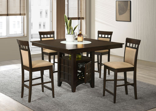 Gabriel 5-piece Square Counter Height Dining Set Cappuccino - Premium Dining Room Set from Coaster Z2 Standard - Just $978! Shop now at Furniture Wholesale Plus  We are the best furniture store in Nashville, Hendersonville, Goodlettsville, Madison, Antioch, Mount Juliet, Lebanon, Gallatin, Springfield, Murfreesboro, Franklin, Brentwood