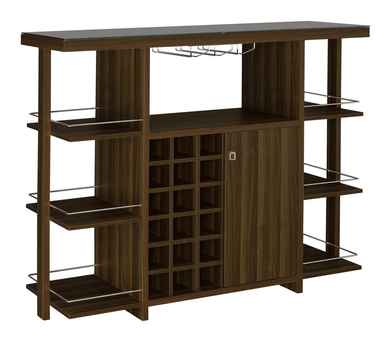 Evelio Bar Unit with Wine Bottle Storage Walnut - Premium Wine Cabintet from Coaster Z2 Standard - Just $318! Shop now at Furniture Wholesale Plus  We are the best furniture store in Nashville, Hendersonville, Goodlettsville, Madison, Antioch, Mount Juliet, Lebanon, Gallatin, Springfield, Murfreesboro, Franklin, Brentwood