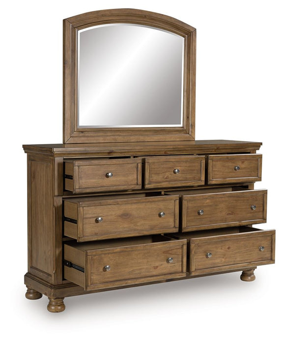 Feddinger - Dresser And Mirror - Medium Brown – Dresser & Mirror by Signature Design by Ashley® at Furniture Wholesale Plus , Nashville furniture store