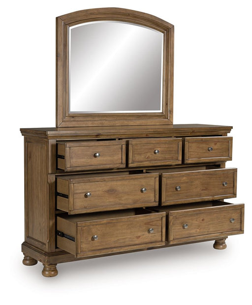 Feddinger - 3 Pc. - Queen Sleigh Storage Bed, Dresser And Mirror - Medium Brown – 3 Piece Bedroom Sets by Signature Design by Ashley® at Furniture Wholesale Plus , Nashville furniture store