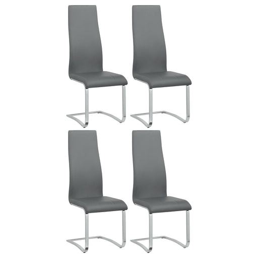 Montclair Upholstered High Back Side Chairs Grey and Chrome (Set of 4) - Premium Dining Chair from Coaster Z2 Standard - Just $118! Shop now at Furniture Wholesale Plus  We are the best furniture store in Nashville, Hendersonville, Goodlettsville, Madison, Antioch, Mount Juliet, Lebanon, Gallatin, Springfield, Murfreesboro, Franklin, Brentwood