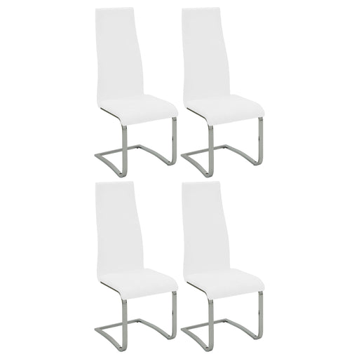 Montclair High Back Dining Chairs Black and Chrome (Set of 4) - Premium Dining Chair from Coaster Z2 Standard - Just $118! Shop now at Furniture Wholesale Plus  We are the best furniture store in Nashville, Hendersonville, Goodlettsville, Madison, Antioch, Mount Juliet, Lebanon, Gallatin, Springfield, Murfreesboro, Franklin, Brentwood