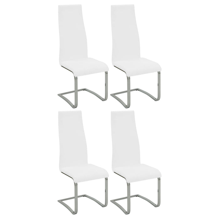 Montclair High Back Dining Chairs Black and Chrome (Set of 4) - Premium Dining Chair from Coaster Z2 Standard - Just $118! Shop now at Furniture Wholesale Plus  We are the best furniture store in Nashville, Hendersonville, Goodlettsville, Madison, Antioch, Mount Juliet, Lebanon, Gallatin, Springfield, Murfreesboro, Franklin, Brentwood