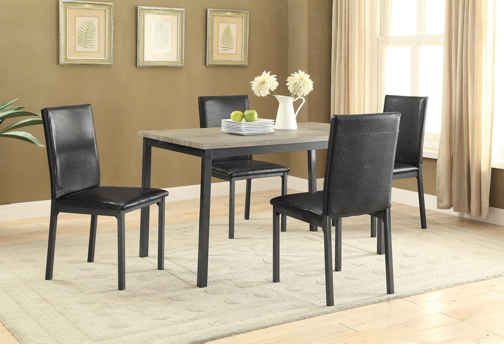 Garza 5-piece Dining Room Set Weathered Grey and Black - Premium Dining Room Set from Coaster Z2 Standard - Just $418! Shop now at Furniture Wholesale Plus  We are the best furniture store in Nashville, Hendersonville, Goodlettsville, Madison, Antioch, Mount Juliet, Lebanon, Gallatin, Springfield, Murfreesboro, Franklin, Brentwood