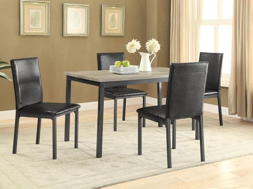 Garza 5-piece Dining Room Set Weathered Grey and Black - Premium Dining Room Set from Coaster Z2 Standard - Just $418! Shop now at Furniture Wholesale Plus  We are the best furniture store in Nashville, Hendersonville, Goodlettsville, Madison, Antioch, Mount Juliet, Lebanon, Gallatin, Springfield, Murfreesboro, Franklin, Brentwood