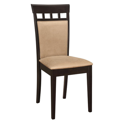 Gabriel Upholstered Side Chairs Cappuccino and Tan (Set of 2) - Premium Dining Chair from Coaster Z2 Standard - Just $88! Shop now at Furniture Wholesale Plus  We are the best furniture store in Nashville, Hendersonville, Goodlettsville, Madison, Antioch, Mount Juliet, Lebanon, Gallatin, Springfield, Murfreesboro, Franklin, Brentwood