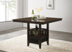 Jaden Square Counter Height Table with Storage Espresso - Premium Counter Height Table from Coaster Z2 Standard - Just $366! Shop now at Furniture Wholesale Plus  We are the best furniture store in Nashville, Hendersonville, Goodlettsville, Madison, Antioch, Mount Juliet, Lebanon, Gallatin, Springfield, Murfreesboro, Franklin, Brentwood