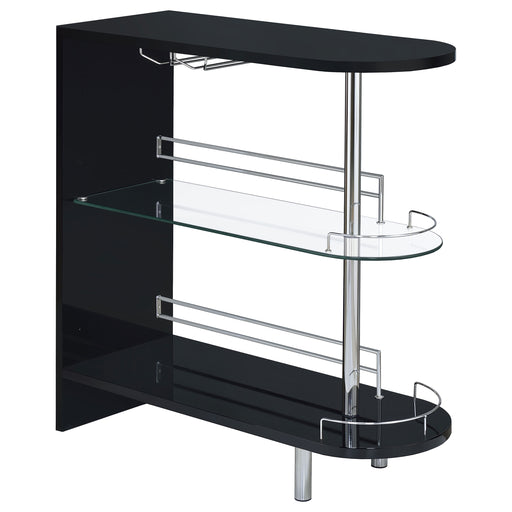 Adolfo 3-tier Bar Table Glossy Black and Clear - Premium Bar from Coaster Z2 Standard - Just $250! Shop now at Furniture Wholesale Plus  We are the best furniture store in Nashville, Hendersonville, Goodlettsville, Madison, Antioch, Mount Juliet, Lebanon, Gallatin, Springfield, Murfreesboro, Franklin, Brentwood