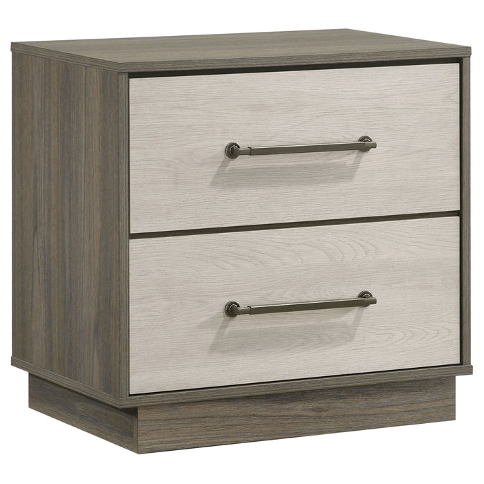 Fenwick - 2-Drawer Nightstand Bedside Table - Gray Oak – Accent Nightstands by Coaster Fine Furniture at Furniture Wholesale Plus , Nashville furniture store