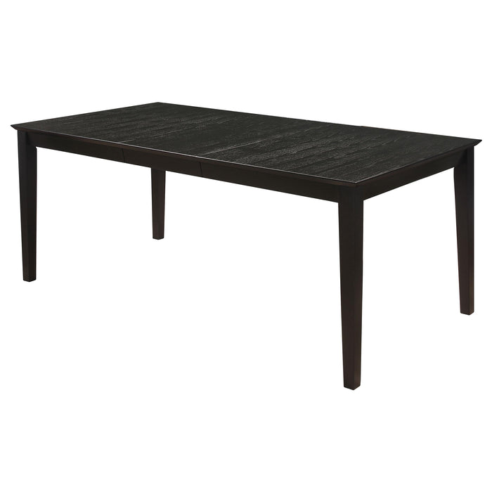 Louise Rectangular Dining Table with Extension Leaf Black - Premium Dining Table from Coaster Z2 Standard - Just $446! Shop now at Furniture Wholesale Plus  We are the best furniture store in Nashville, Hendersonville, Goodlettsville, Madison, Antioch, Mount Juliet, Lebanon, Gallatin, Springfield, Murfreesboro, Franklin, Brentwood