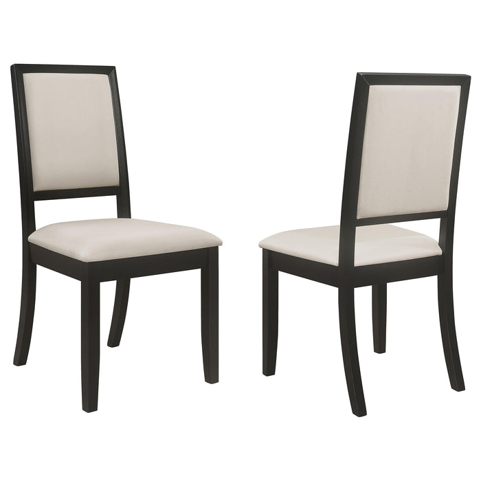 Louise Upholstered Dining Side Chairs Black and Cream (Set of 2) - Premium Dining Chair from Coaster Z2 Standard - Just $112! Shop now at Furniture Wholesale Plus  We are the best furniture store in Nashville, Hendersonville, Goodlettsville, Madison, Antioch, Mount Juliet, Lebanon, Gallatin, Springfield, Murfreesboro, Franklin, Brentwood