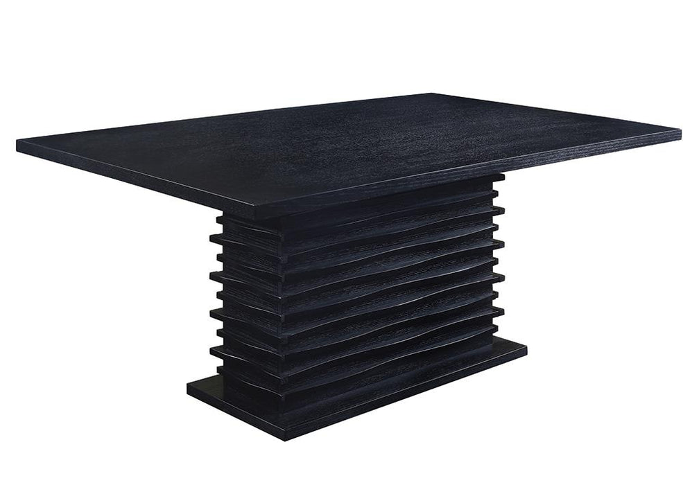 Stanton Rectangle Pedestal Dining Table Black - Premium Dining Table from Coaster Z2 Standard - Just $618! Shop now at Furniture Wholesale Plus  We are the best furniture store in Nashville, Hendersonville, Goodlettsville, Madison, Antioch, Mount Juliet, Lebanon, Gallatin, Springfield, Murfreesboro, Franklin, Brentwood