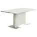 Anges T-shaped Pedestal Dining Table Glossy White - Premium Dining Table from Coaster Z2 Standard - Just $598! Shop now at Furniture Wholesale Plus  We are the best furniture store in Nashville, Hendersonville, Goodlettsville, Madison, Antioch, Mount Juliet, Lebanon, Gallatin, Springfield, Murfreesboro, Franklin, Brentwood