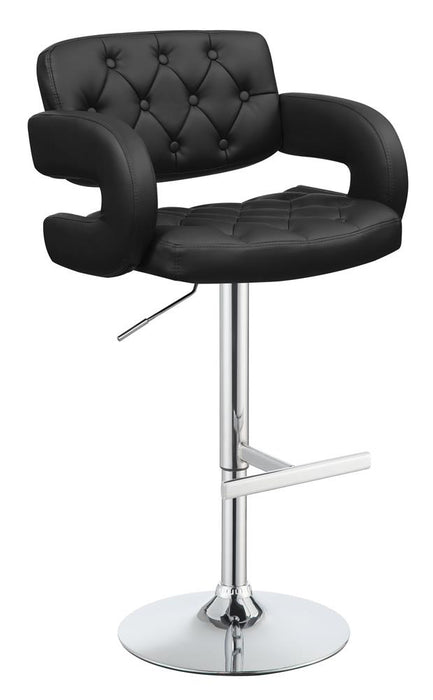 Brandi Adjustable Bar Stool Black and Chrome - Premium Barstool from Coaster Z2 Standard - Just $218! Shop now at Furniture Wholesale Plus  We are the best furniture store in Nashville, Hendersonville, Goodlettsville, Madison, Antioch, Mount Juliet, Lebanon, Gallatin, Springfield, Murfreesboro, Franklin, Brentwood