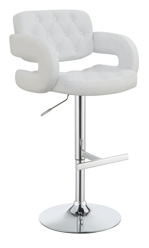 Brandi Adjustable Bar Stool Chrome and White - Premium Barstool from Coaster Z2 Standard - Just $218! Shop now at Furniture Wholesale Plus  We are the best furniture store in Nashville, Hendersonville, Goodlettsville, Madison, Antioch, Mount Juliet, Lebanon, Gallatin, Springfield, Murfreesboro, Franklin, Brentwood