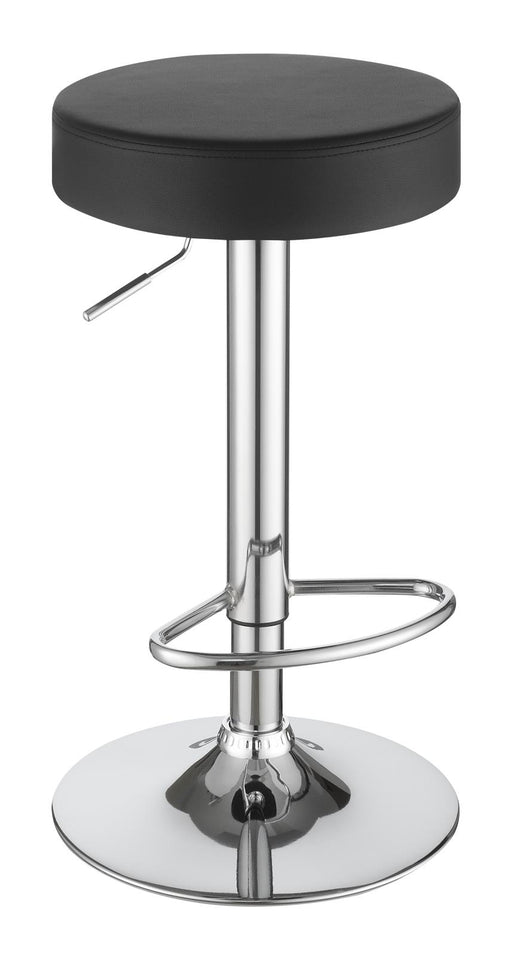 Ramses 29" Adjustable Bar Stool Chrome and Black - Premium Barstool from Coaster Z2 Standard - Just $86! Shop now at Furniture Wholesale Plus  We are the best furniture store in Nashville, Hendersonville, Goodlettsville, Madison, Antioch, Mount Juliet, Lebanon, Gallatin, Springfield, Murfreesboro, Franklin, Brentwood