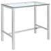 Tolbert Bar Table with Glass Top Chrome - Premium Counter Height Table from Coaster Z2 Standard - Just $278! Shop now at Furniture Wholesale Plus  We are the best furniture store in Nashville, Hendersonville, Goodlettsville, Madison, Antioch, Mount Juliet, Lebanon, Gallatin, Springfield, Murfreesboro, Franklin, Brentwood