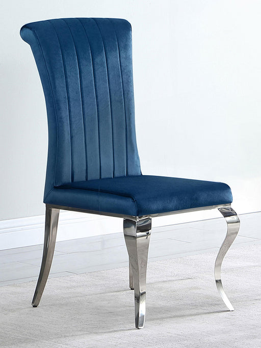 Betty Upholstered Side Chairs Teal and Chrome (Set of 4) - Premium Dining Chair from Coaster Z2 Standard - Just $250! Shop now at Furniture Wholesale Plus  We are the best furniture store in Nashville, Hendersonville, Goodlettsville, Madison, Antioch, Mount Juliet, Lebanon, Gallatin, Springfield, Murfreesboro, Franklin, Brentwood