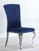 Betty Upholstered Side Chairs Ink Blue and Chrome (Set of 4) - Premium Dining Chair from Coaster Z2 Standard - Just $250! Shop now at Furniture Wholesale Plus  We are the best furniture store in Nashville, Hendersonville, Goodlettsville, Madison, Antioch, Mount Juliet, Lebanon, Gallatin, Springfield, Murfreesboro, Franklin, Brentwood