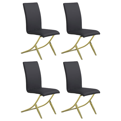 Carmelia Upholstered Side Chairs Black (Set of 4) - Premium Dining Chair from Coaster Z2 Standard - Just $156! Shop now at Furniture Wholesale Plus  We are the best furniture store in Nashville, Hendersonville, Goodlettsville, Madison, Antioch, Mount Juliet, Lebanon, Gallatin, Springfield, Murfreesboro, Franklin, Brentwood