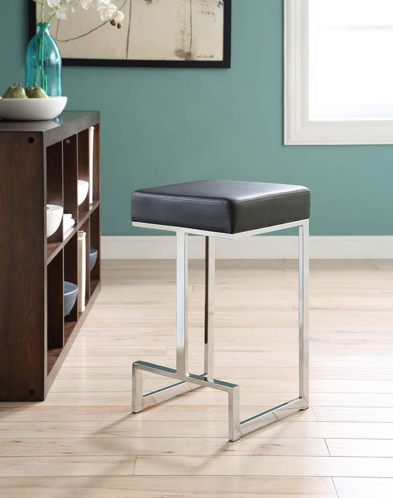 Gervase Square Counter Height Stool Black and Chrome - Premium Barstool from Coaster Z2 Standard - Just $110! Shop now at Furniture Wholesale Plus  We are the best furniture store in Nashville, Hendersonville, Goodlettsville, Madison, Antioch, Mount Juliet, Lebanon, Gallatin, Springfield, Murfreesboro, Franklin, Brentwood