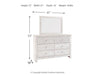 Paxberry - Dresser, Mirror - Medallion Drawer Pulls - Whitewash – Dresser & Mirror by Signature Design by Ashley® at Furniture Wholesale Plus , Nashville furniture store