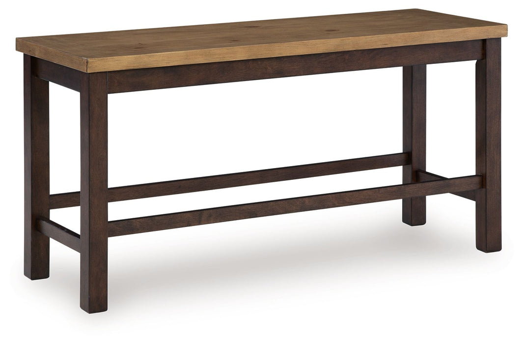 Rylandeen - Double Counter Height Bench - Light Brown / Dark Brown – Counter Benches by Signature Design by Ashley® at Furniture Wholesale Plus , Nashville furniture store