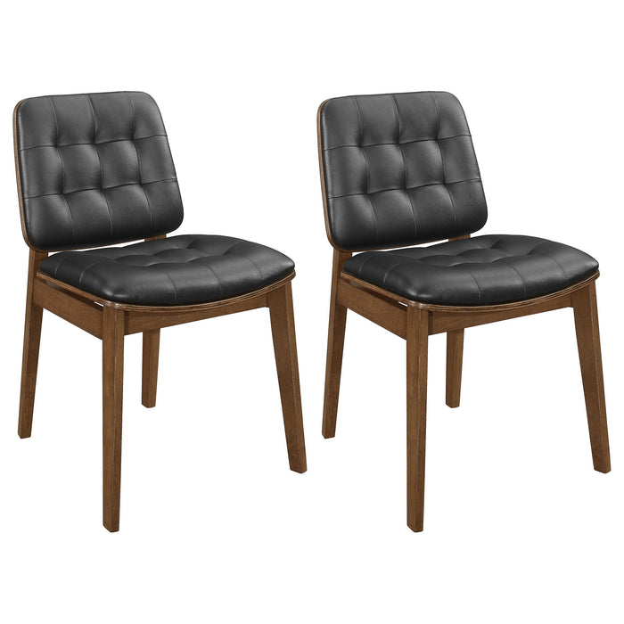 Redbridge Tufted Back Side Chairs Natural Walnut and Black (Set of 2) - Premium Dining Chair from Coaster Z2 Standard - Just $144! Shop now at Furniture Wholesale Plus  We are the best furniture store in Nashville, Hendersonville, Goodlettsville, Madison, Antioch, Mount Juliet, Lebanon, Gallatin, Springfield, Murfreesboro, Franklin, Brentwood